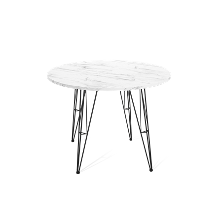 Стол кухонный SHT-TU10 / SHT-TT 90 ЛДСП (мрамор кристалл/черный) в Салехарде - изображение