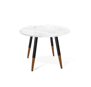 Круглый кухонный стол SHT-TU12 / SHT-TT 90 ЛДСП (мрамор кристалл/черный/темный орех) в Новом Уренгое