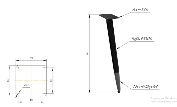 Кухонный обеденный стол SHT-TU12 (3 шт.)/ТT 80/80 (черный/темный орех/белый) в Салехарде - изображение 1