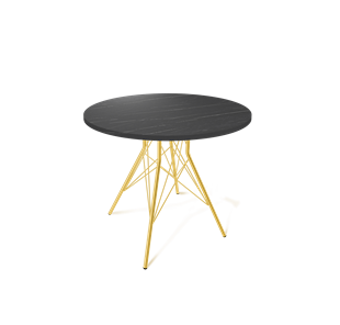 Обеденный стол SHT-TU2-1 / SHT-TT 80 ЛДСП (камень пьетра гриджио черный/золото) в Муравленко