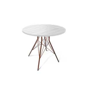 Круглый стол на кухню SHT-TU2-1 / SHT-TT 80 ЛДСП (сосна касцина/медный металлик) в Салехарде