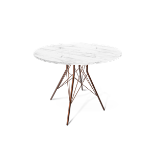 Обеденный круглый стол SHT-TU2-1 / SHT-TT 90 ЛДСП (мрамор кристалл/медный металлик) в Новом Уренгое