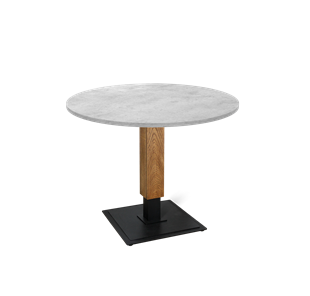 Мини-стол на кухню SHT-TU22 / SHT-TT 90 ЛДСП (бетон чикаго светло-серый/дуб брашированный корич/черный муар) в Салехарде