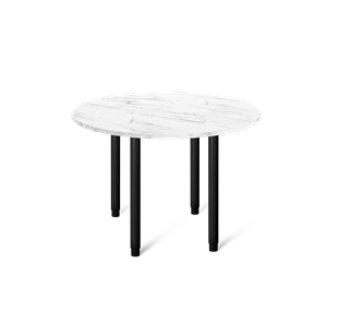 Круглый стол на кухню SHT-TU65 / SHT-TT 90 ЛДСП (мрамор кристалл/черный) в Новом Уренгое