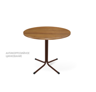 Круглый кухонный стол SHT-TU7-1 / SHT-TT 80 ЛДСП (орех/коричневый муар (цинк) / черный) в Лабытнанги