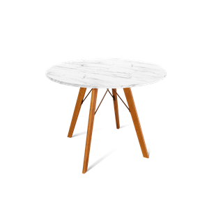 Обеденный круглый стол SHT-TU9 / SHT-TT 90 ЛДСП (мрамор кристалл/светлый орех) в Новом Уренгое