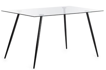 Кухонный обеденный стол SOPHIA (mod. 5003) металл/стекло (8мм), 140x80x75, черный/прозрачный арт.19231 в Салехарде - предосмотр