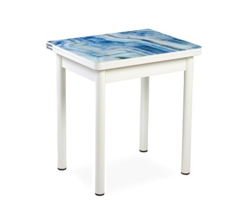 Кухонный пристенный стол СПА-07 СТФ, белый/фотопечать лазурит/опоры прямые белый в Надыме