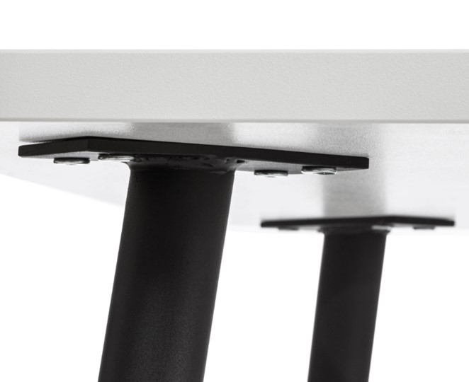 Кухонный стол PLUTO ЛДСП/металл, 120x80x77, Белый/Черный арт.19316 в Салехарде - изображение 5