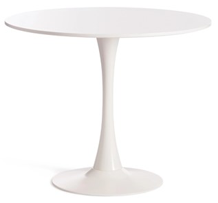 Кухонный стол TULIP (mod. 011) металл/мдф, 90х90х75 белый арт.14105 в Салехарде