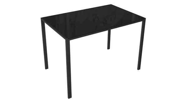 Стол на кухню Торрес тип 1 (Черный муар/Черный глянец) в Салехарде - изображение