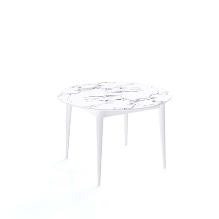 Раздвижной стол Kenner W1200 (Белый/Мрамор белый) в Салехарде - изображение