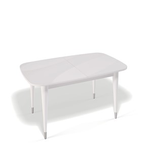 Кухонный стол раздвижной Kenner K1250 (Белый/Стекло белое глянец) в Салехарде