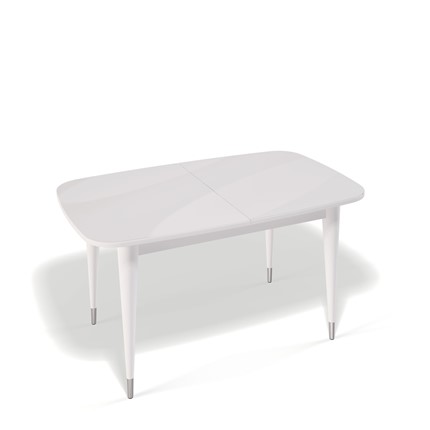 Кухонный стол раздвижной Kenner K1250 (Белый/Стекло белое глянец) в Салехарде - изображение