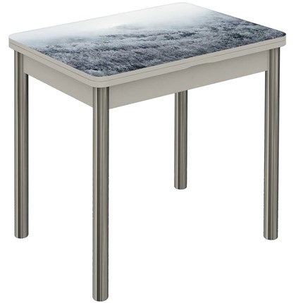 Кухонный раскладной стол Бари хром №6 (Exclusive h173/белый) в Салехарде - изображение