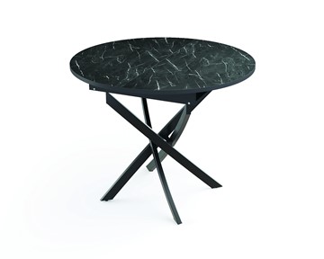 Кухонный стол 55.04 Адажио, мрамор черный/черный/металл черный в Салехарде - предосмотр