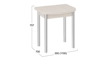 Обеденный стол Лион (мини) (СМ-204.01.2), цвет Дуб Белфорт в Салехарде - предосмотр 2