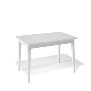Кухонный стол раскладной Kenner 1100M (Белый/Стекло белое глянец) в Салехарде