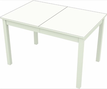 Кухонный стол раздвижной Токио дерево №3 (стекло белое/белый) в Надыме