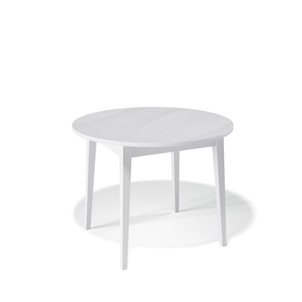 Кухонный раскладной стол Kenner 1000M (Белый/Стекло белое глянец) в Лабытнанги - изображение