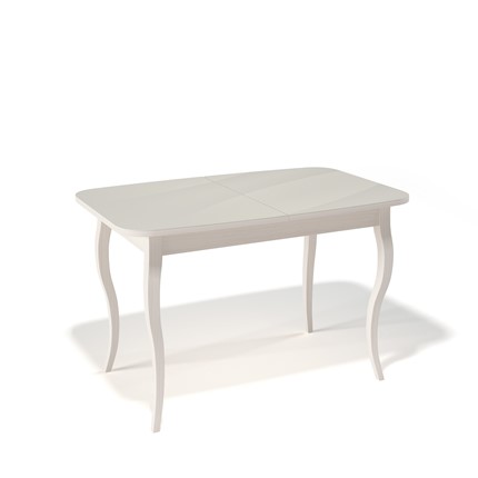 Кухонный раздвижной стол Kenner 1200C (Крем/Стекло крем глянец) в Салехарде - изображение