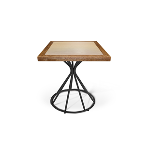 Керамический кухонный стол SHT-TU4-1/ТT7 60/60 (черный муар/брашированный коричневый/песочный) в Салехарде