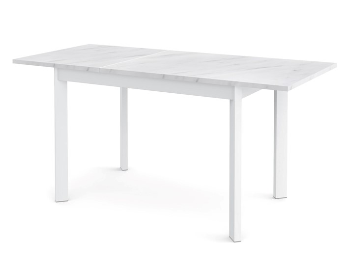 Кухонный раскладной стол Dikline L110 Мрамор белый/ножки белые в Салехарде - изображение 1