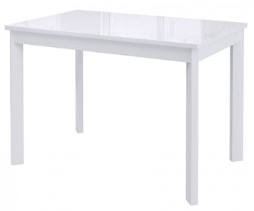 Обеденный раздвижной стол Dikline Ls110, стекло белое/ножки белые в Губкинском