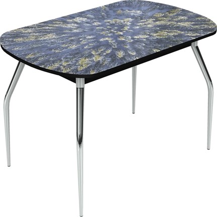 Кухонный раскладной стол Ривьера исп.2 хром №5 (Exclusive h167/черный) в Надыме - изображение