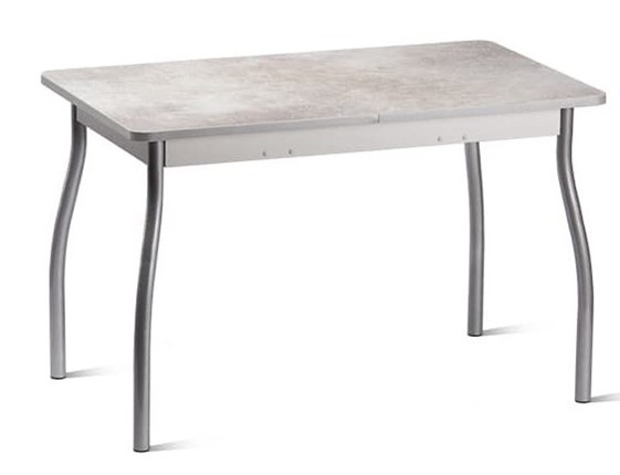 Кухонный стол Орион.4 1200, Пластик Белый шунгит/Металлик в Салехарде - изображение