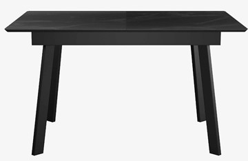 Стол обеденный раздвижной  DikLine SFH125 стекло Оптивайт Черный мрамор/подстолье черное в Салехарде - предосмотр 1