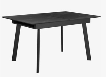 Раскладной стол раздвижной  DikLine SFH125 стекло Оптивайт Черный мрамор/подстолье черное в Губкинском