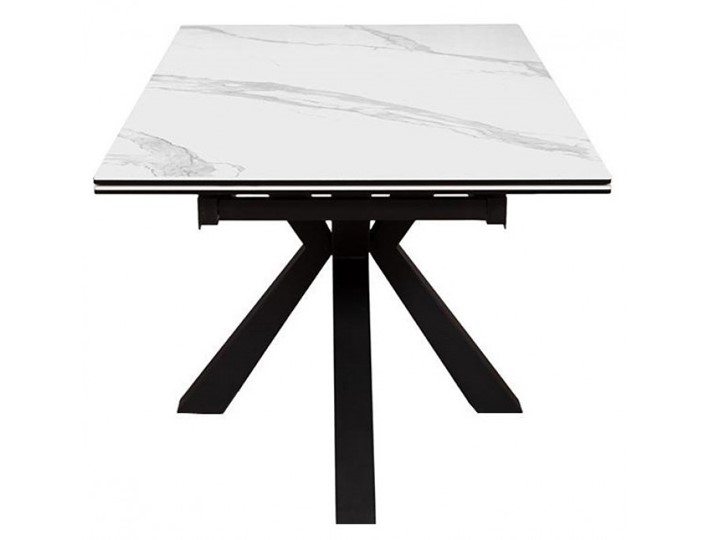Стол на кухню раздвижной DikLine SFE140 Керамика Белый мрамор/подстолье черное/опоры черные (2 уп.) в Лабытнанги - изображение 2