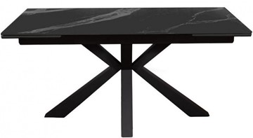 Стол на кухню раздвижной DikLine SFE140 Керамика Черный мрамор/подстолье черное/опоры черные (2 уп.) в Надыме - предосмотр 1