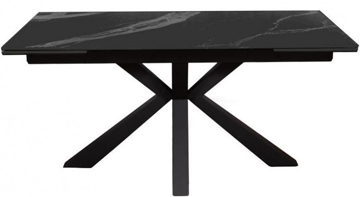Стол на кухню раздвижной DikLine SFE140 Керамика Черный мрамор/подстолье черное/опоры черные (2 уп.) в Тарко-Сале - изображение 1