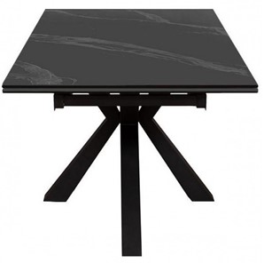 Стол на кухню раздвижной DikLine SFE140 Керамика Черный мрамор/подстолье черное/опоры черные (2 уп.) в Надыме - предосмотр 2