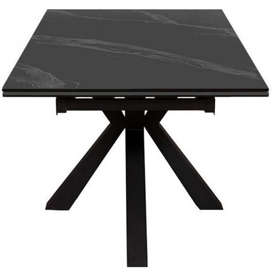 Стол на кухню раздвижной DikLine SFE140 Керамика Черный мрамор/подстолье черное/опоры черные (2 уп.) в Тарко-Сале - изображение 2
