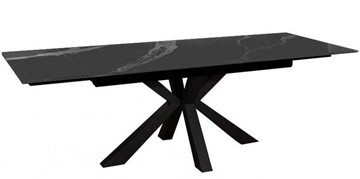 Стол на кухню раздвижной DikLine SFE140 Керамика Черный мрамор/подстолье черное/опоры черные (2 уп.) в Лабытнанги - предосмотр 3