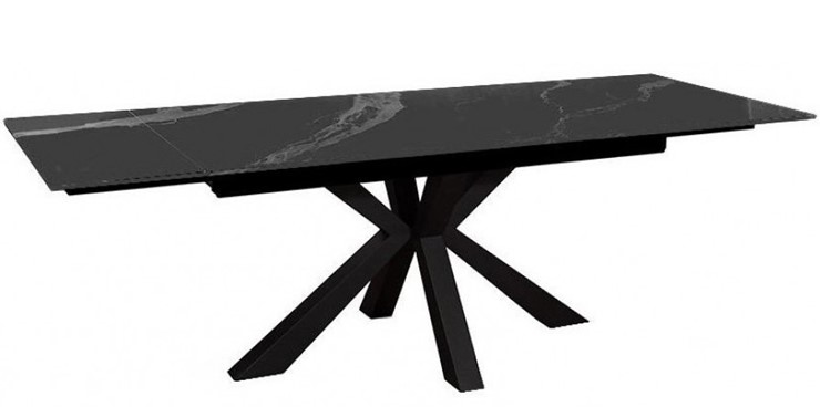 Стол на кухню раздвижной DikLine SFE140 Керамика Черный мрамор/подстолье черное/опоры черные (2 уп.) в Салехарде - изображение 3
