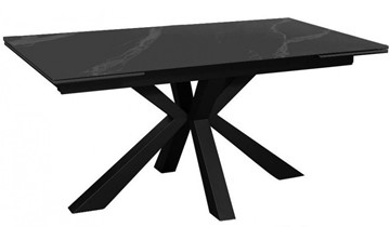 Стол на кухню раздвижной DikLine SFE140 Керамика Черный мрамор/подстолье черное/опоры черные (2 уп.) в Лабытнанги - предосмотр