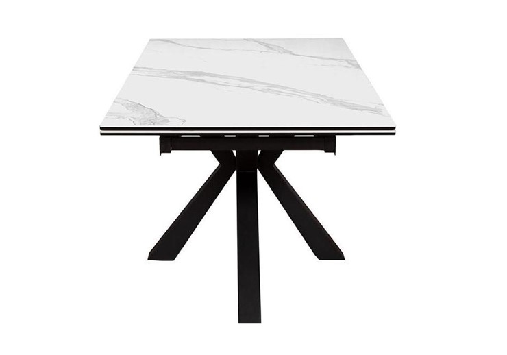 Стол на кухню раздвижной DikLine SFE160 Керамика Белый мрамор/подстолье черное/опоры черные (2 уп.) в Салехарде - изображение 3