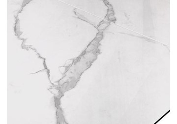 Стол на кухню раздвижной DikLine SFE160 Керамика Белый мрамор/подстолье черное/опоры черные (2 уп.) в Лабытнанги - предосмотр 6