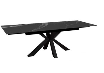 Стол на кухню раздвижной DikLine SFE160 Керамика Черный мрамор/подстолье черное/опоры черные (2 уп.) в Лабытнанги - предосмотр 2