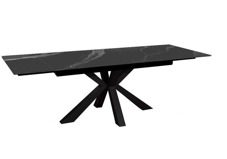 Стол на кухню раздвижной DikLine SFE160 Керамика Черный мрамор/подстолье черное/опоры черные (2 уп.) в Лабытнанги - изображение 2