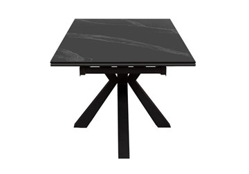 Стол на кухню раздвижной DikLine SFE160 Керамика Черный мрамор/подстолье черное/опоры черные (2 уп.) в Салехарде - предосмотр 3