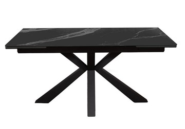 Стол на кухню раздвижной DikLine SFE160 Керамика Черный мрамор/подстолье черное/опоры черные (2 уп.) в Лабытнанги - предосмотр