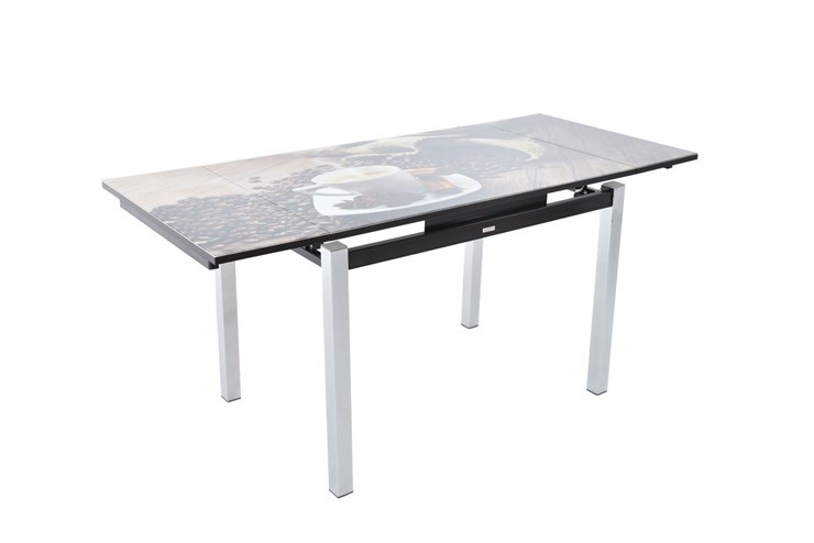 Кухонный раскладной стол Шанхай исп. 1, ноги метал. крашеные №21 Фотопечать (Текстура №46) в Салехарде - изображение 4