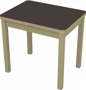 Кухонный стол раздвижной Бари дерево №8 (стекло коричневое/дуб выбеленный) в Надыме - предосмотр