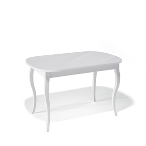 Кухонный раскладной стол Kenner 1300C (Белый/Стекло белое глянец) в Надыме