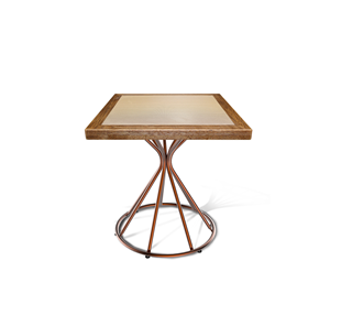 Керамический обеденный стол SHT-TU4-1/ТT7 60/60 (медный металлик/брашированный коричневый/песочный) в Салехарде